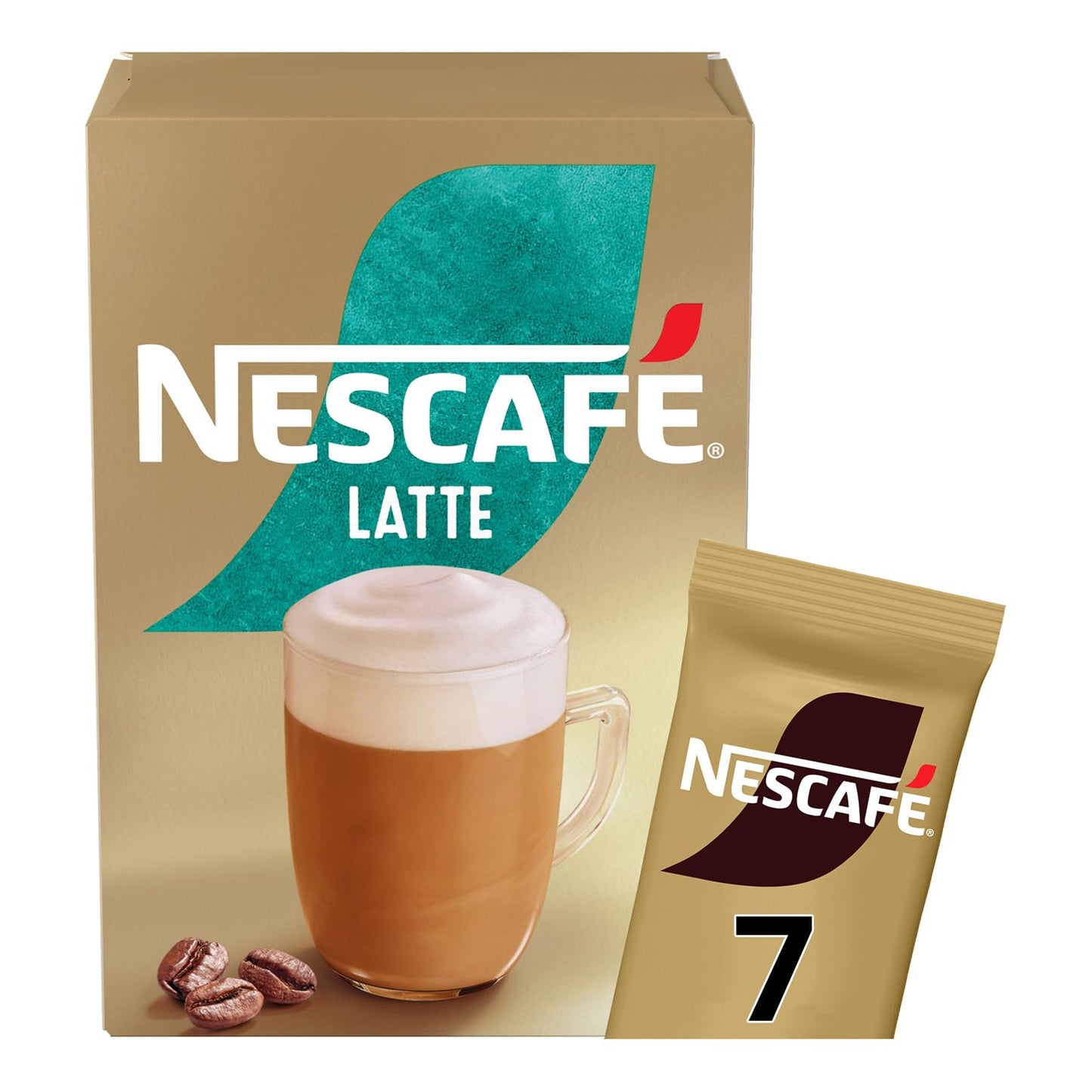 Nescafe NESCAFÉ LATTE Instant Coffee Sachets, 7 Count (Pack of 6), Total 42 Sachets