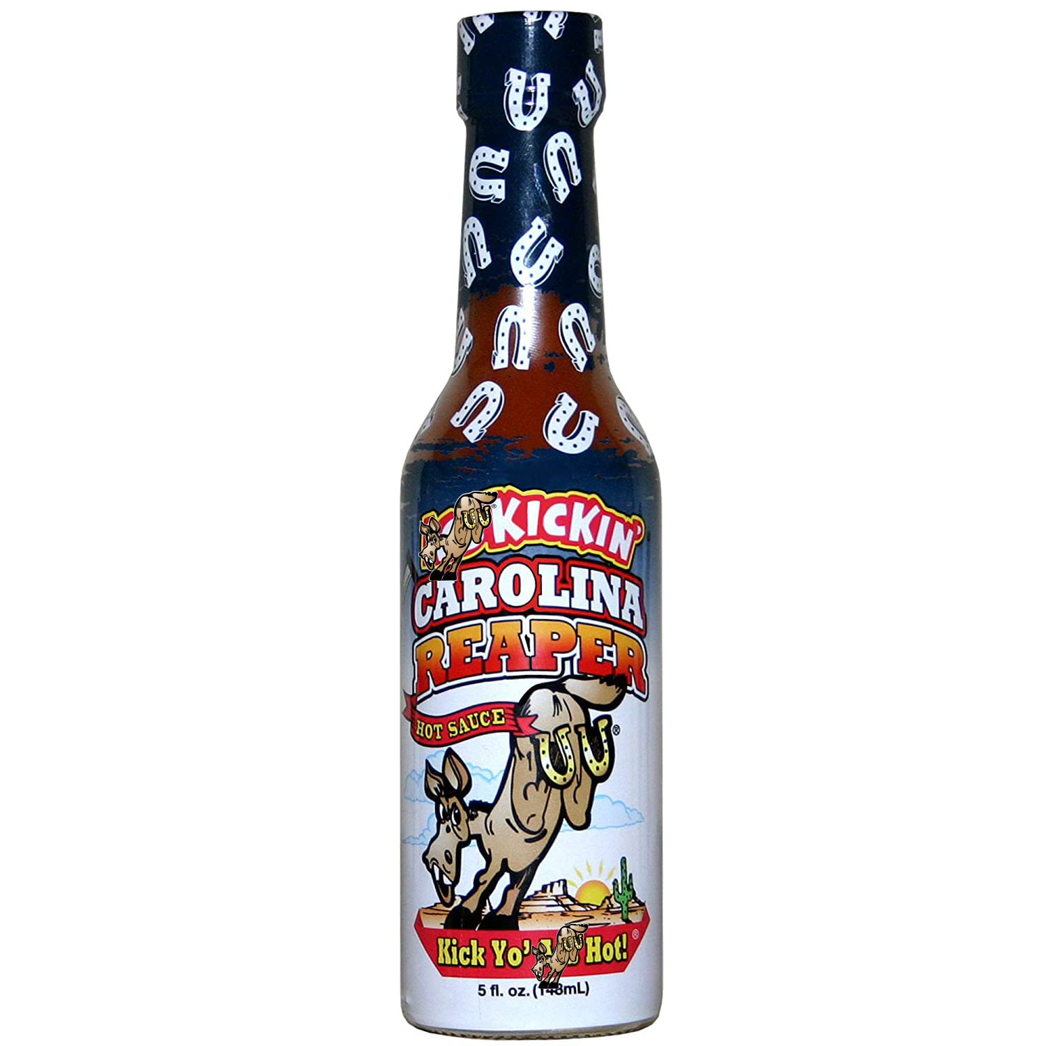 ASS KICKIN Carolina Reaper Hot Sauce - 5 oz - Gourmet Sauce for Wings & Burritos - Model AK853