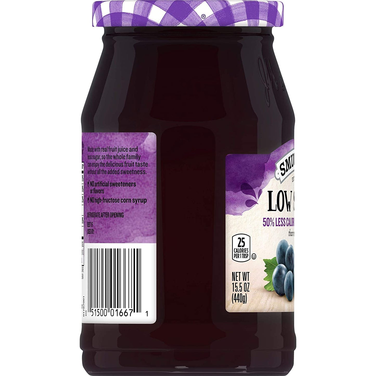 Smucker'S Low Sugar Concord Grape Jelly 15.5Oz Jars (Pack Of 3)