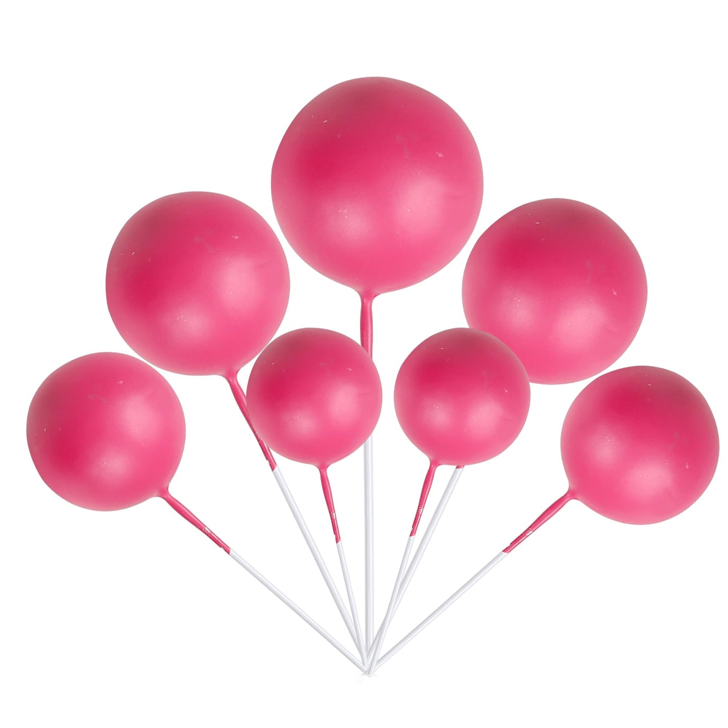 Rssta i Mini Balloon Cake Toppers, 30 PCS Foam Balls for Baby Shower & Birthday, Hot Pink, Model XM402-Hot Pink