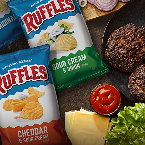 Ruffles Potato Chips, Cheddar Cheese & Sour Cream, 8 Ounce