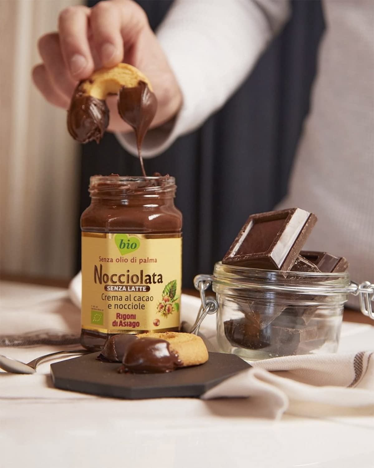 Rigoni Di Asiago Nocciolata Organic Spread, Hazelnut With Cocoa And Milk, 8.82 Ounce (Pack Of 6)