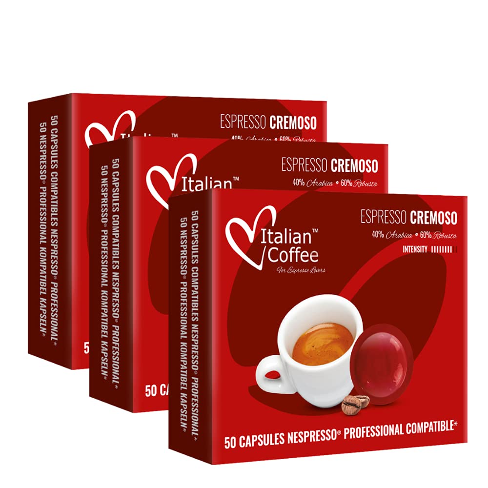 DELICITALY Italian Coffee Pods for Nespresso PRO Machines, 150 Count, Compatible with Zenius, Gemini, Momento, NOT for Vertuo