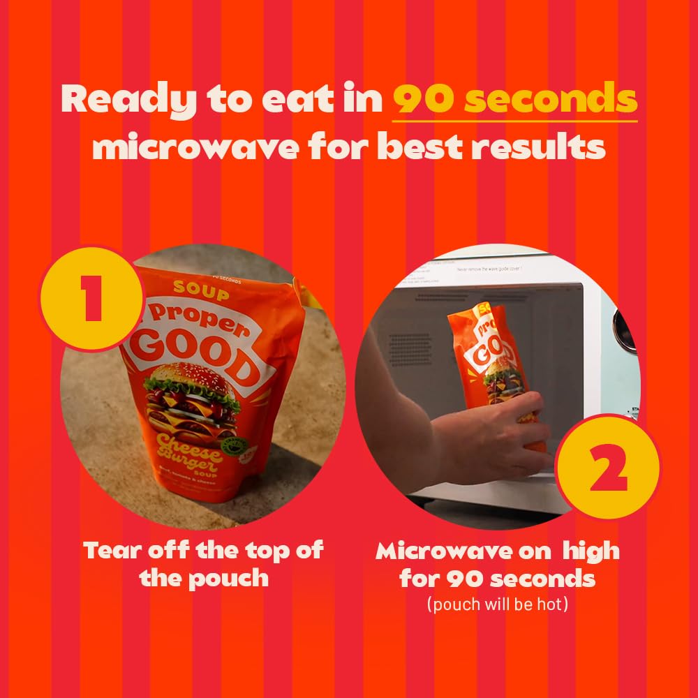 Proper Good Chargrilled Beef Cheeseburger Soup with Creamy Cheese | Sweet Tomato, and Potatoes | High-Protein, Gluten-Free Shelf