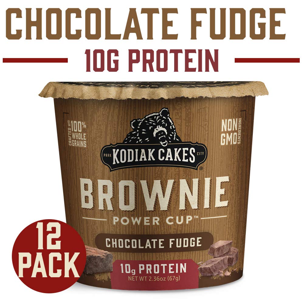 Kodiak Cakes Chocolate Fudge Brownie in a Cup, 2.36 Ounce (Pack of 12), Natural