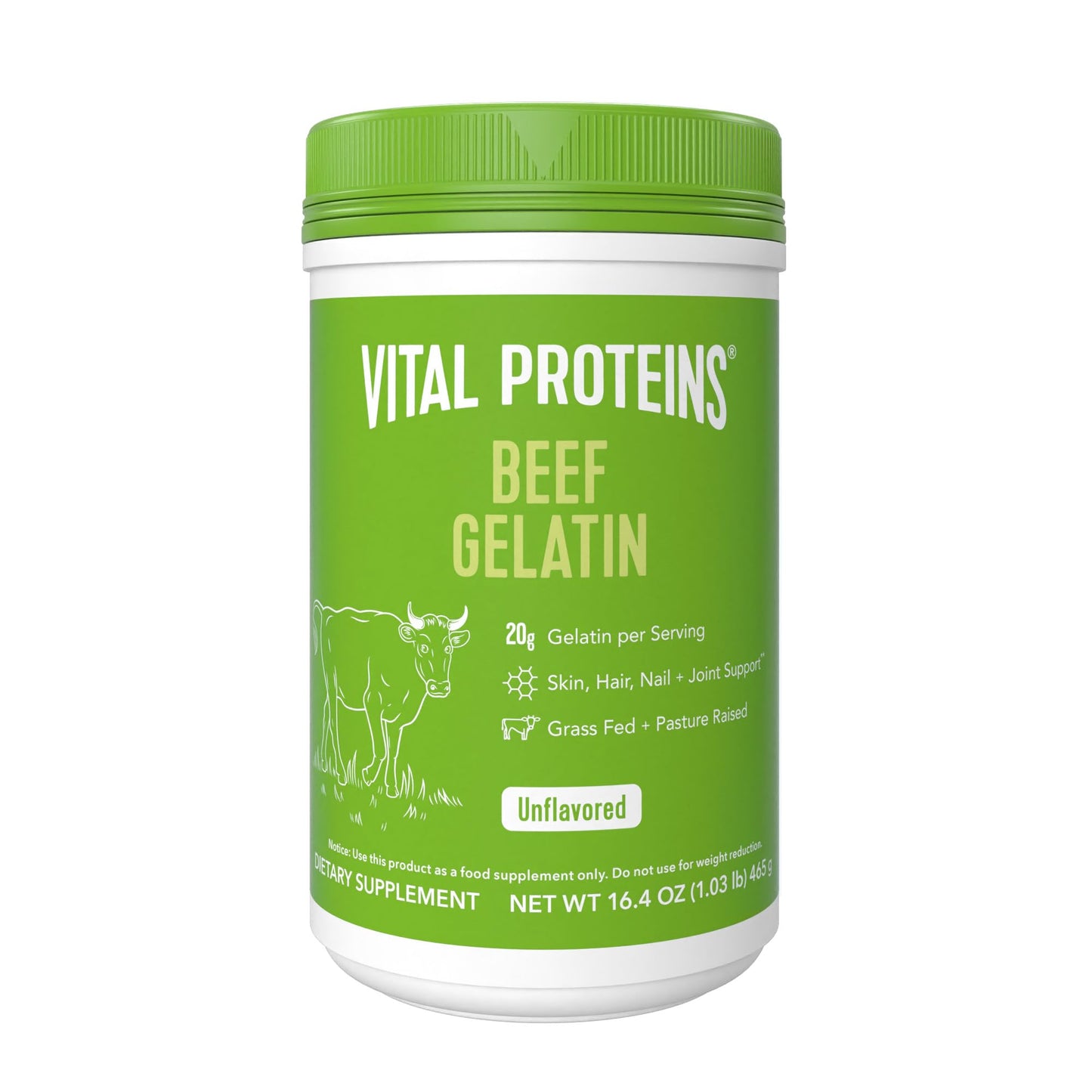 Vital Proteins Beef Gelatin Powder, Grass-Fed, 16 oz, Model BG16W