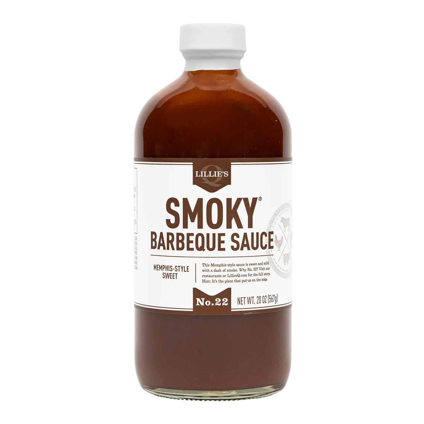 Lillies Q - Smoky Barbeque Sauce, Gourmet BBQ Sauce, Sweet Brown Sugar BBQ Sauce, Mild Smoky Flavor, enhanced Ingredients, Made with Gluten-Free Ingredients (20 oz)