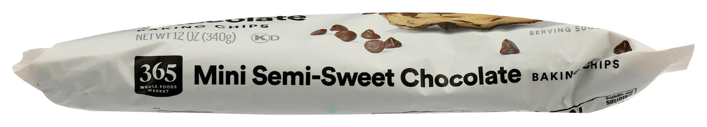 365 by Whole Foods Market Mini Semi-Sweet Chocolate Baking Chips, 12 Ounce, Perfect for Baking and Snacking