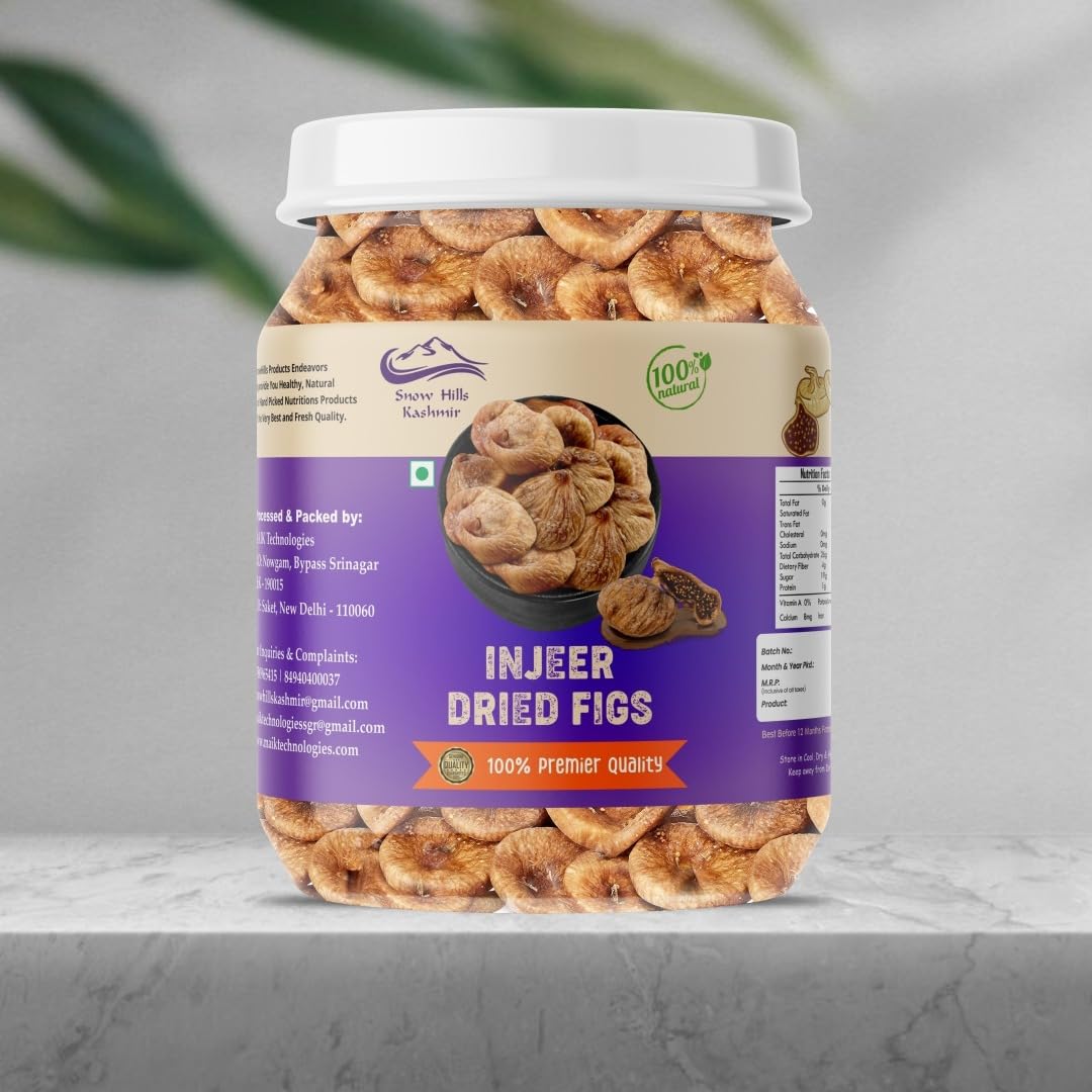 Snow Hills Kashmir Organic Turkish Dried Figs, 2.5 Pound Bulk Bag | Healthy, Sweet Snack | Organic, Non-GMO, Vegan, NO PRESERVAT