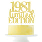 Limited Edition 1981 Cake Topper 44Th Birthday Happy Birthday Cake Topper Men And Women Cheer 44Years Old Handmade Golden Glitte