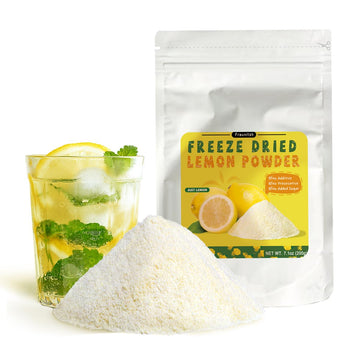 Fraunitsh Freeze Dried Lemon Powder 7.1oz | Freshly Lemon Juice Powder | Real Fruit Powder for Drinks, Smoothies, Beverages, Cak