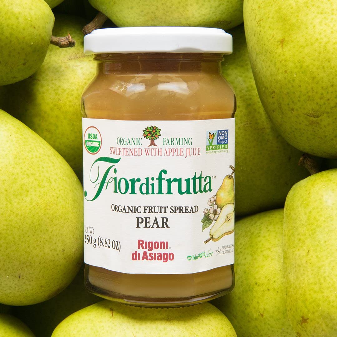 Rigoni di Asiago Fiordifrutta Organic Fruit Spread, Pear, 8.82 oz, Pack of 6, Model RDA01011