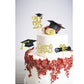 24Pcs Graduation Cupcake Toppers, Graduation Cupcake Picks For Cupcake Food Decorations - Class Of 2025 Cupcake Toppers Supplies (Gold)