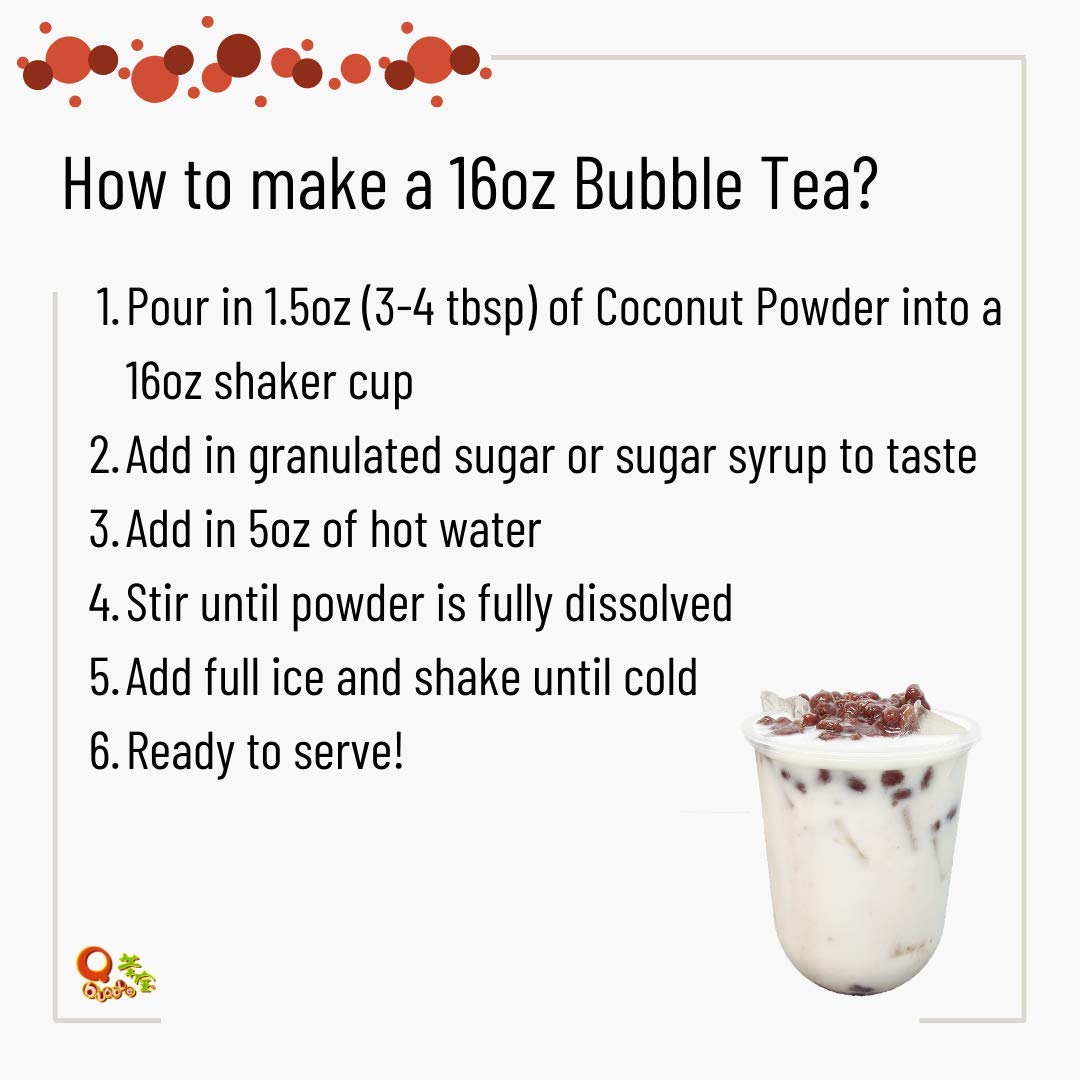 Qbubble Tea Powder Coconut Powder, 35.27 Ounce, Pack of 1, Ideal for Bubble Tea and Smoothies