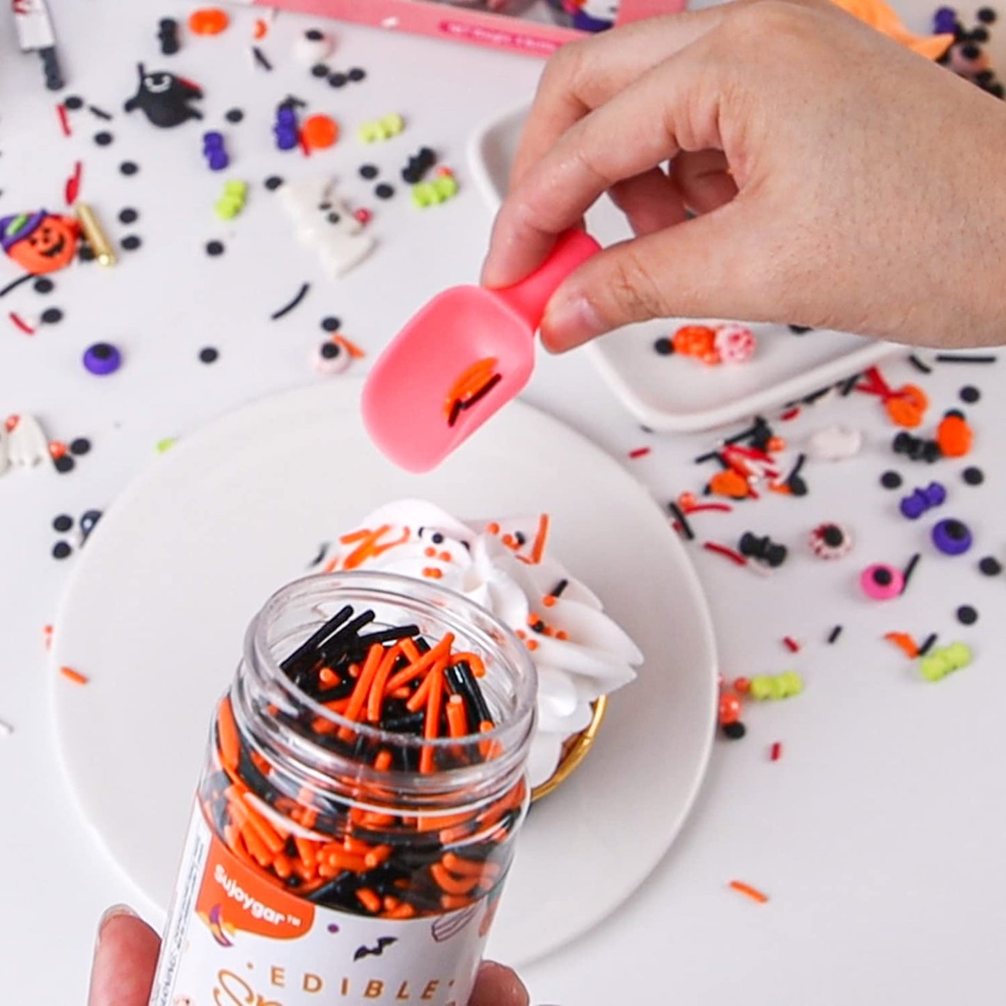 Halloween Sprinkles For Cake Decorating, Food Grade 50G/Bottle, Jimmies Sprinkles, Pumpkin Sprinkles, Fancy Sprinkles For Cupcak