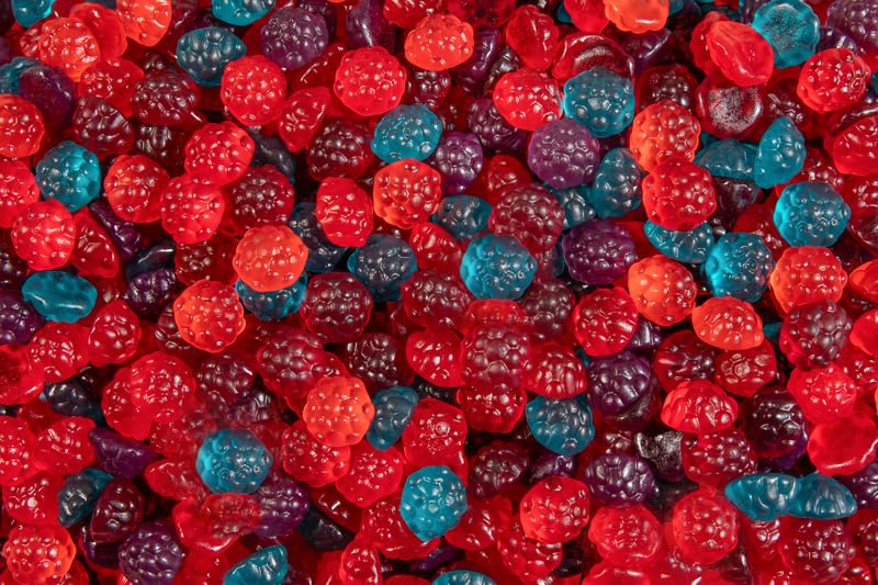Albanese Gummi Berries, Mixed Fruit Flavors, 5lbs, Red/Blue/Purple