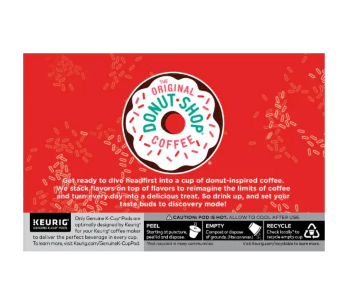 The Original Donut Shop Peppermint Bark Keurig Single-Serve K-Cup Pods, Light Roast Coffee (1 box of 10 pods)