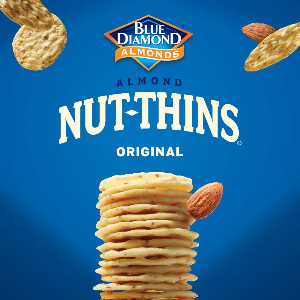 Blue Diamond Almonds Nut-Thins Gluten Free Cracker Crisps, Original, Family Size, 7.7 oz