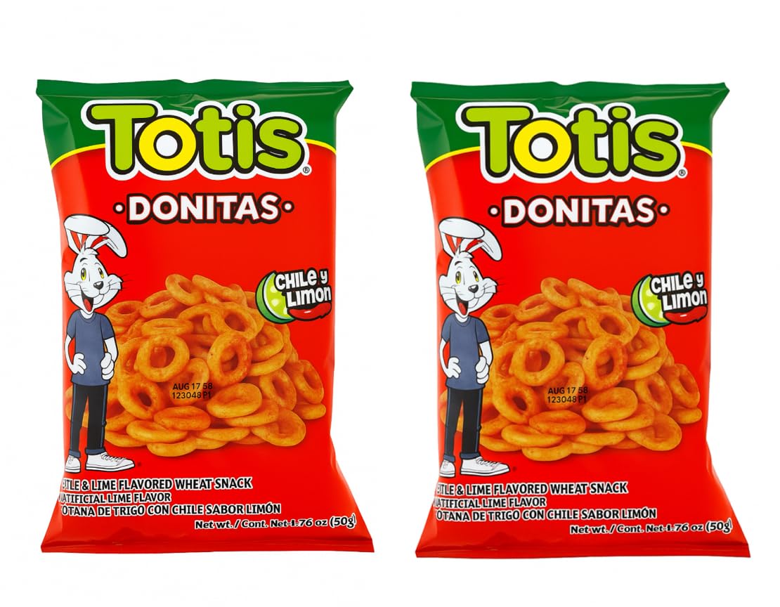 Totis Donitas Chile y Limon Flavored Wheat Snacks, 1.76 oz, Pack of 2