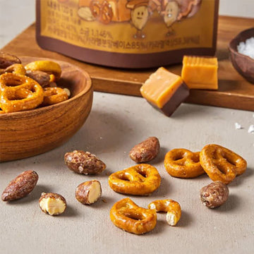 HBAF Korean Salted Caramel & Pretzel Almonds Snack | 6.65 oz Healthy Protein Snack | Perfect for Work, School, and Camping