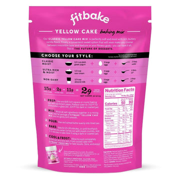 Fitbake Yellow Cake Baking Mix | 2G Net Carbs Per Serving | Keto Friendly Low Carb Food | No Added Sugar Keto Snack | Zero Sugar