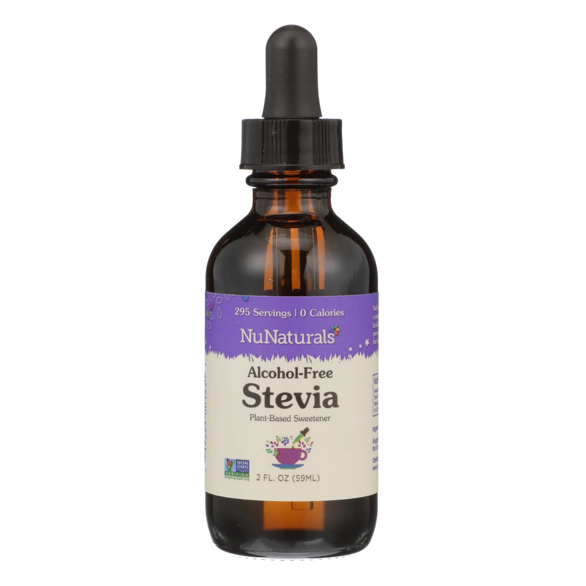 NuNaturals Liquid Stevia Sugar-Free Sweetener, Zero Calorie, Unflavored, 2 Fl Oz