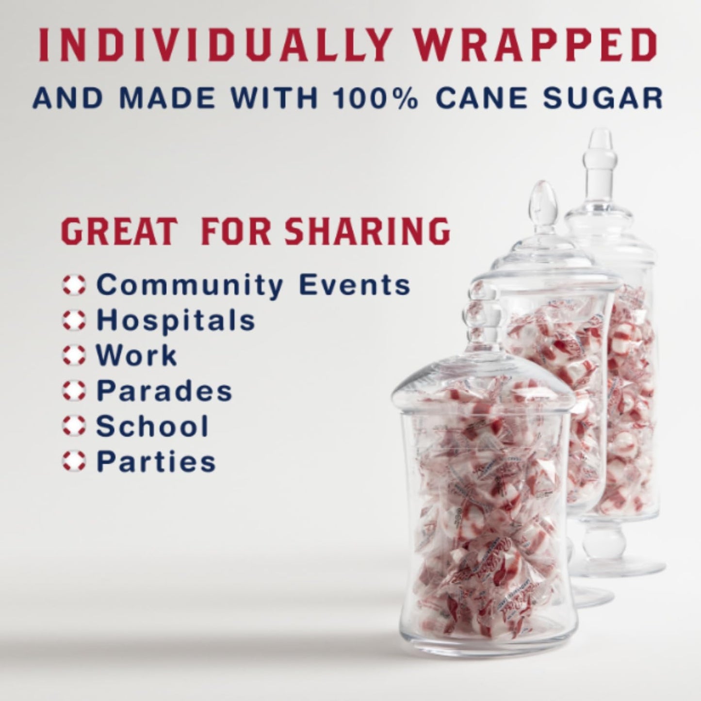 Red Bird Soft Peppermint Candy Puffs, Mints Individually Wrapped, Gluten-Free, Non-Gmo Verified, Kosher, Allergen Free 46 Oz Bag
