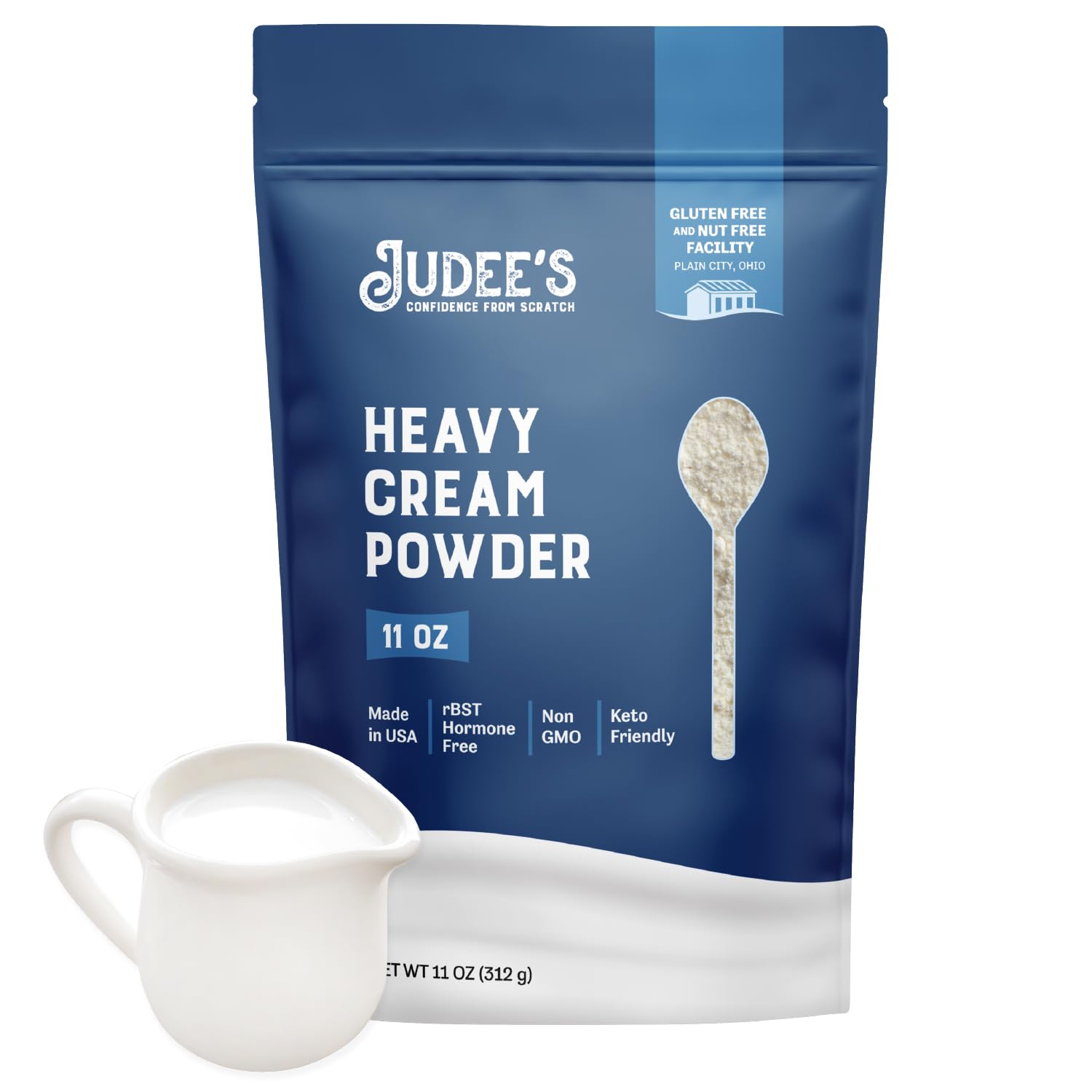 Judees Heavy Cream Powder - 11 oz - Baking Ingredients - Delicious and 100% Gluten-Free - Great for Coffee, Hot Chocolate, Sauc