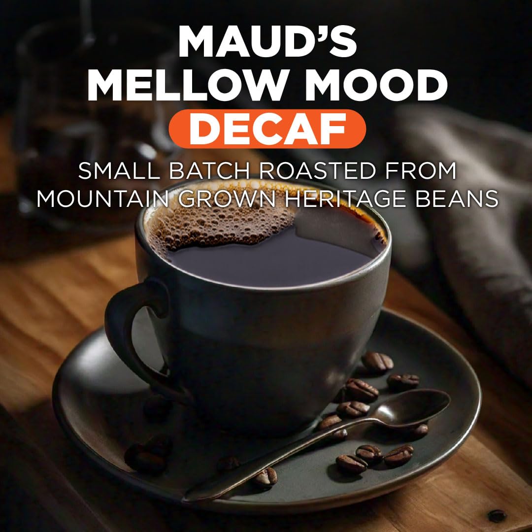 Maud'S Decaf Medium Dark Roast Coffee Pods, 100 Ct | Mellow Mood Blend | 100% Arabica Medium Dark Roast Decaffeinated Coffee | S