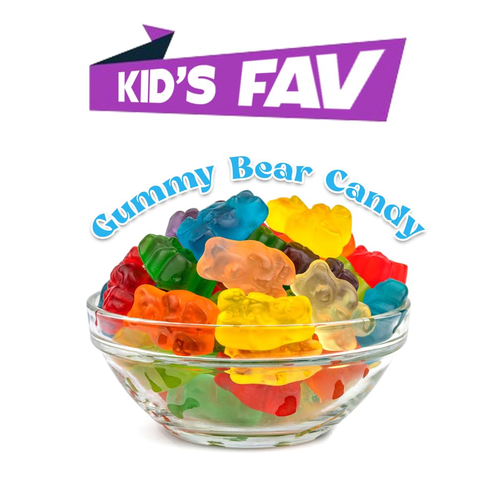 NUYAFFA Halal Gummy Bears Bulk Candy - Multi-color, 5lb Bag