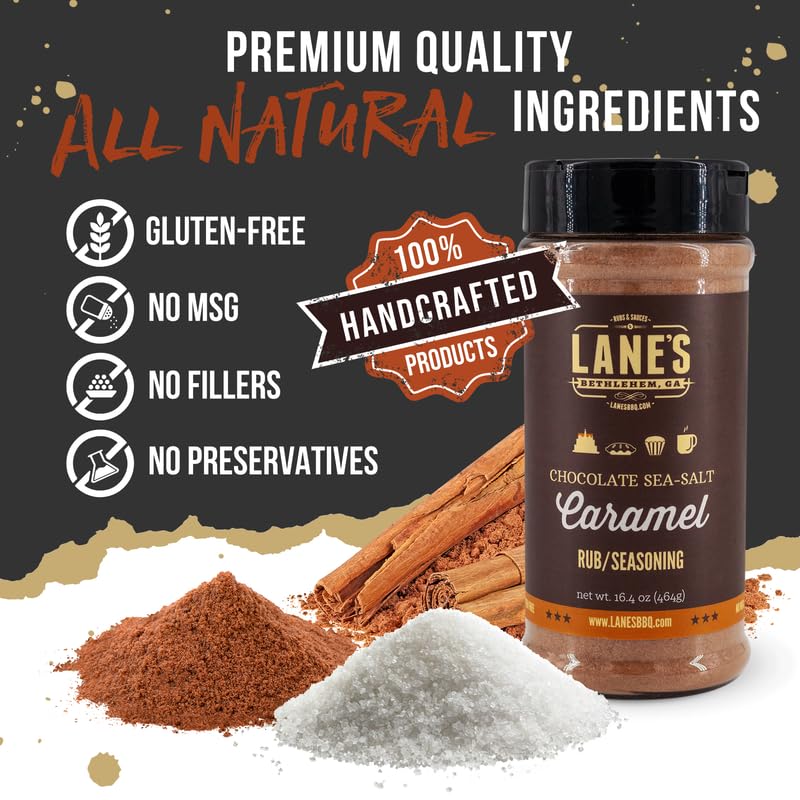 Lane'S Chocolate Sea-Salt Caramel Seasoning, All-Natural Sea Salt Caramel Chocolate Seasoning For Cake, Hot Beverages & Popcorn