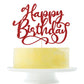 Yetxel Gold Glitter Happy Birthday Cake Topper, 7x8 inches, Red Paper Decoration for Party and Anniversary