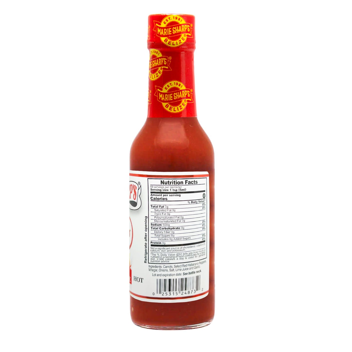 Marie Sharps Hot Habanero Pepper Sauce, 10 oz - Authentic Belizean Hot Sauce with Fresh Red Habanero Peppers | Pack of 3