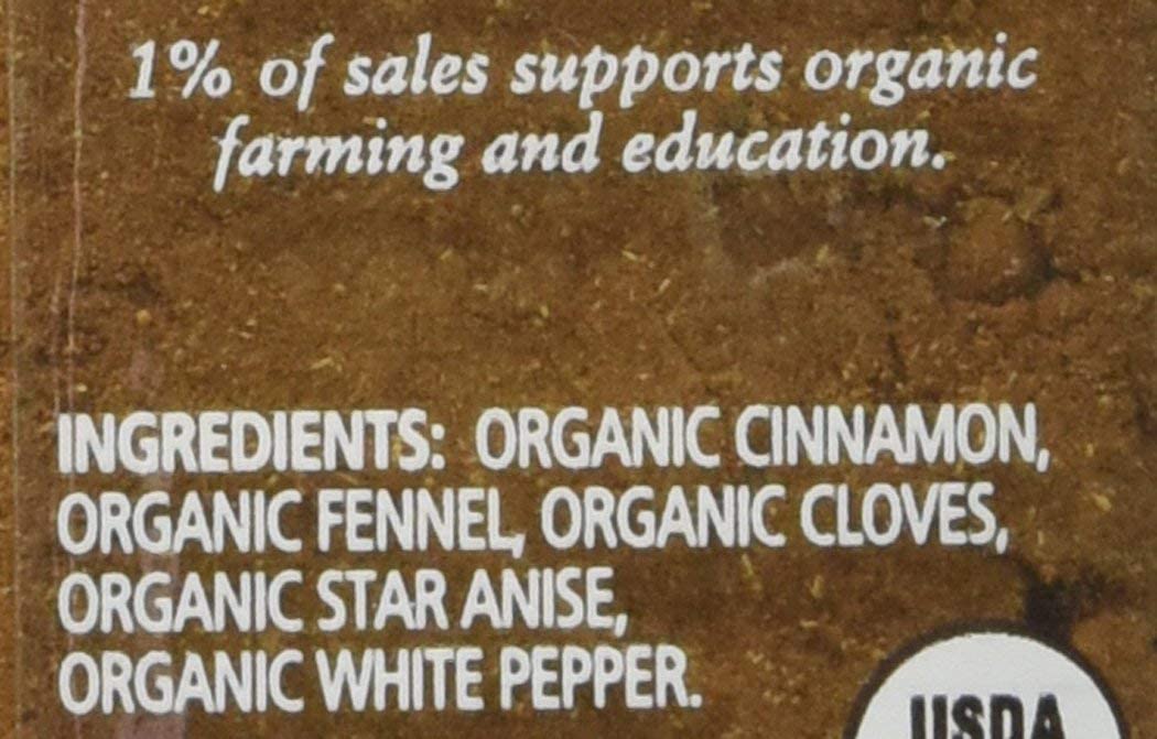 Simply Organic Five Spice Powder, 2.01 Ounce, Cinnamon, Fennel Seed, Cloves, Star Anise & White Pepper, Non GMO, Kosher