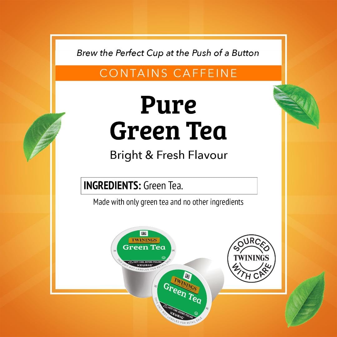 Twinings Green Tea 72 K-Cup Pods for Keurig, 12 Count (Pack of 6), Smooth Flavour, Enticing Aroma, Caffeinated, Enjoy Hot or Ice