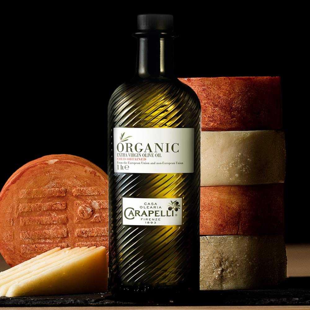 Carapelli - Organic Extra Virgin Olive Oil: Cold-Pressed Organic Evoo - 33.8 Fluid Ounces (1 Liter)