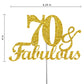 RokAPary 70th Birthday Cake Topper, Gold Glitter Acrylic, Sturdy Double-Sided, Made in USA, Model RCTF
