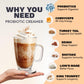 RYZE SUPERFOODS Probiotic Coffee Creamer with 6 Organic Mushrooms, 7.85 oz, Gluten-Free, for Energy, Focus, and Digestion