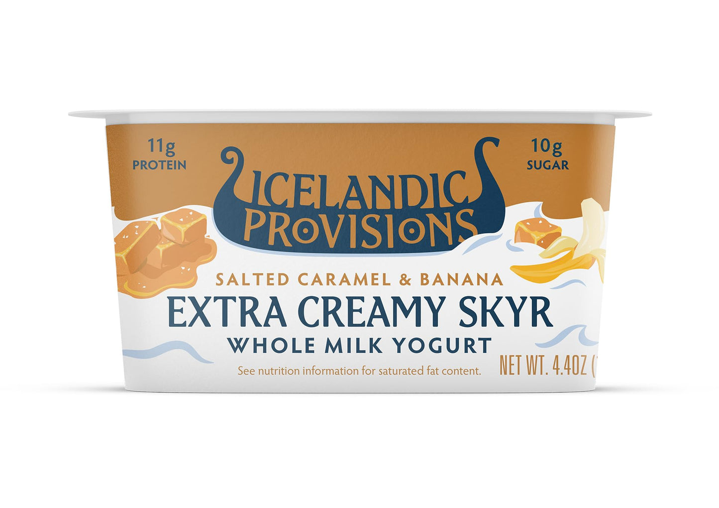 Icelandic Provisions Salted Caramel & Banana Extra Creamy Skyr Whole Milk Yogurt, 4.4 Ounce