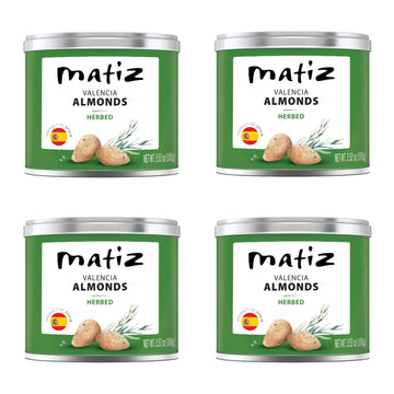 Matiz Valencia Herbed Almonds | Spanish | Natural | Artisonal | 4 x 100g | (4 Pack - 400g, Valencia Herbed)