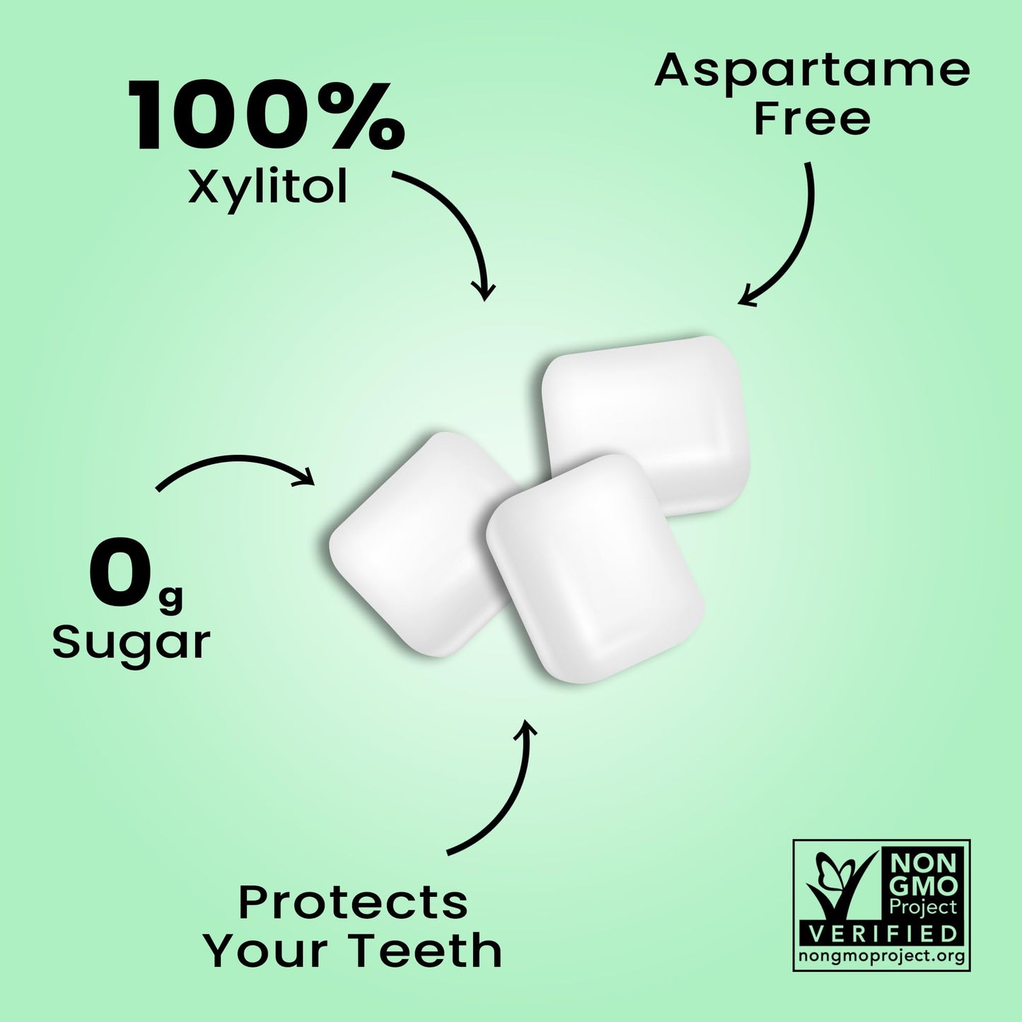 Dialed Xylitol Gum (250 Pieces) | 100% Xylitol | Healthy Dental Gum to Protect Teeth | Aspartame Free | Sugar Free  Gluten-Free  Vegan | Natural Spearmint Flavor