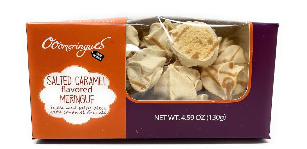 Generic Gourmet Salted Caramel Meringue Cookies - Gluten-Free Sweet   - 130g (2 Pack)