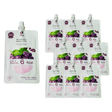 Yummy99 Konjac Jelly Drink - Red Grape Flavor, 10 Packs of 150ml (5.07 Fl Oz)