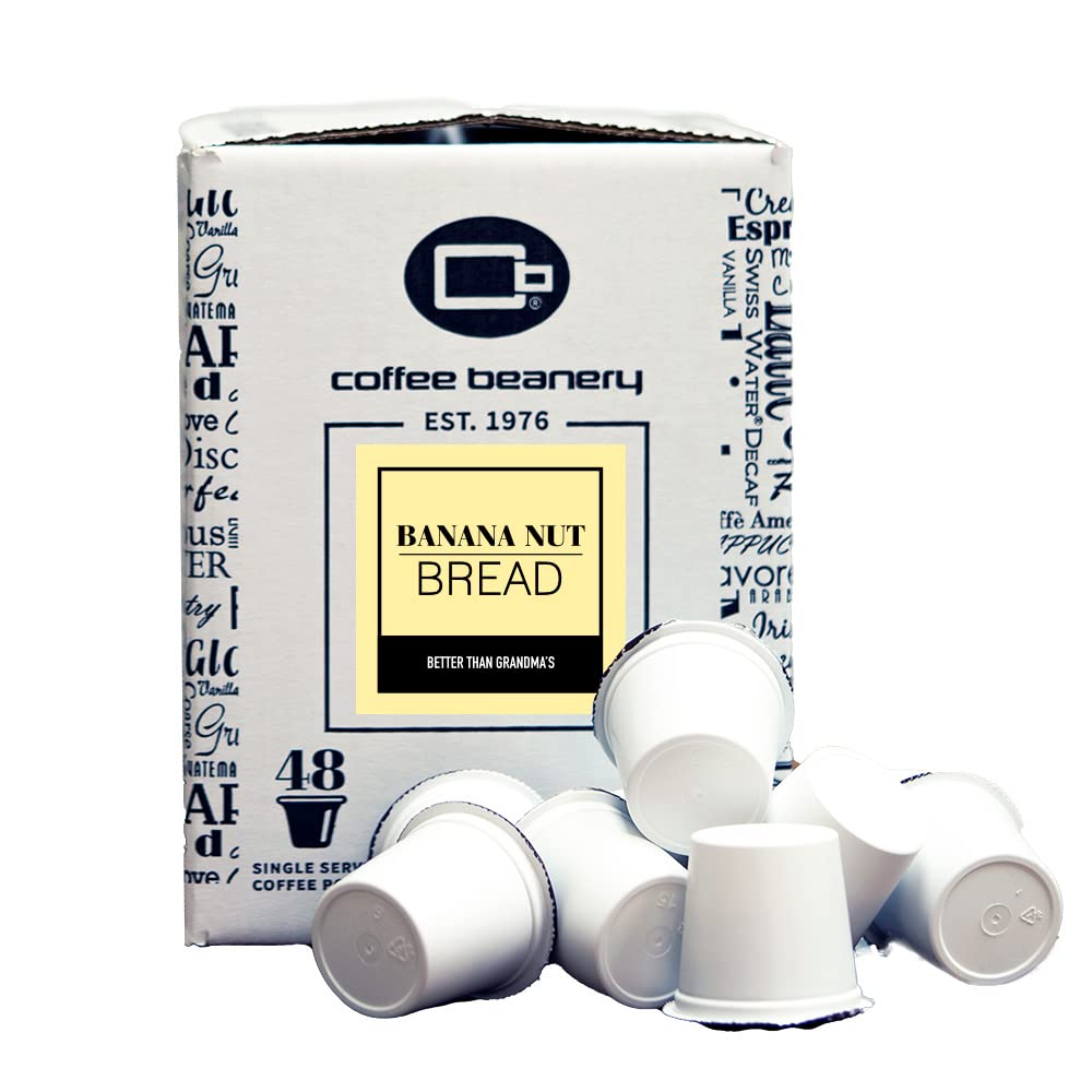 Coffee Beanery Banana Nut Bread Coffee Pods, Medium Roast, 96 Count Pack