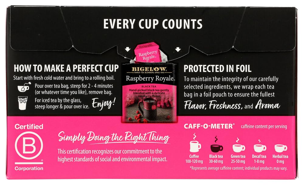 Bigelow Raspberry Royale Tea Bags - 20 ct (Pack of 2)