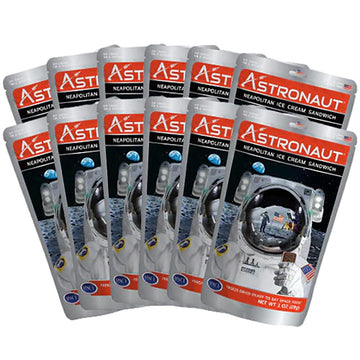 Astronaut Foods Freeze-Dried Ice Cream Sandwich, Nasa Space Dessert, Neapolitan, 12 Count