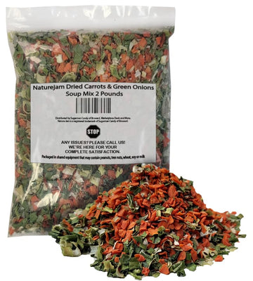 Naturejam Dried Carrots & Green Onions Soup Mix 2 Pounds-Dehydrated Vegetable Flakes To Make Ramen Noodle Soup Blend For Dishes