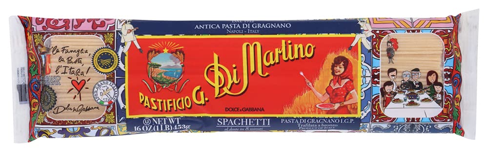 Pastificio Di Martino - Spaghetti Pasta 16oz (1 Pack) Made with 100% Italian Durum Semolina Wheat, Spaghetti Noodles Made in Ita