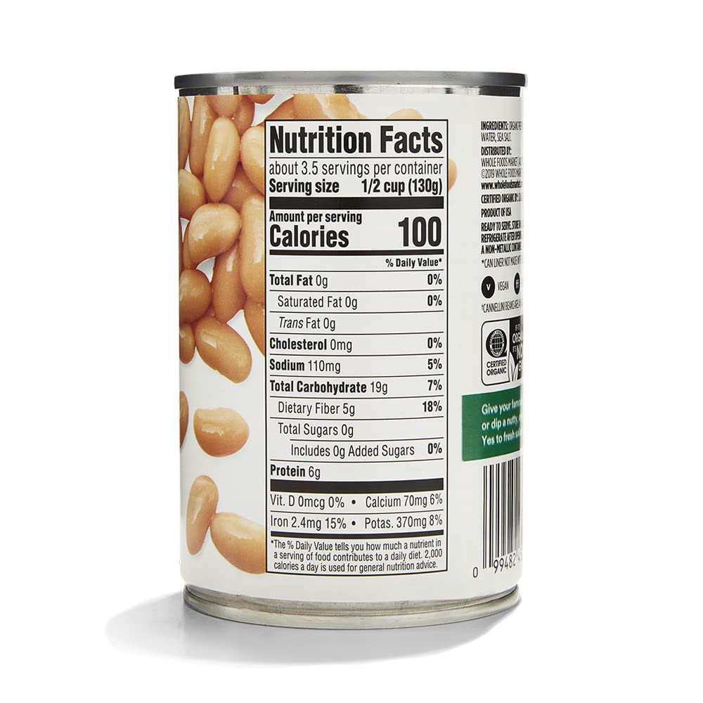 365 by Whole Foods Market Organic Cannellini Beans, 15.5 OZ, Pack of 1
