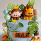 Jevenis Jungle Animals Cake Decoration Wild One Cake Decoration Safari Cake Decoration Giraffe Elephant Lion Tiger Cake Jungle A
